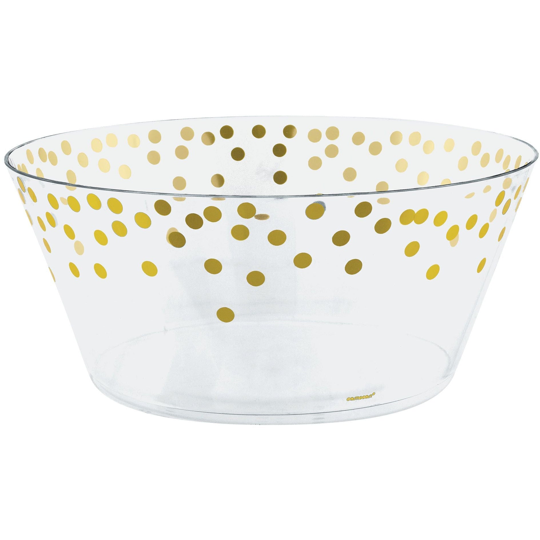 Amscan BASIC Plastic Serving Bowl Large -Gold Dots