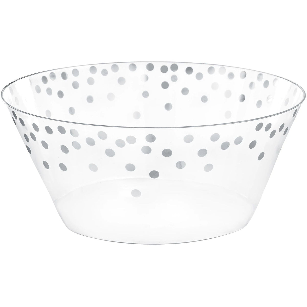 Amscan BASIC Plastic Serving Bowl Large -Silver Dots