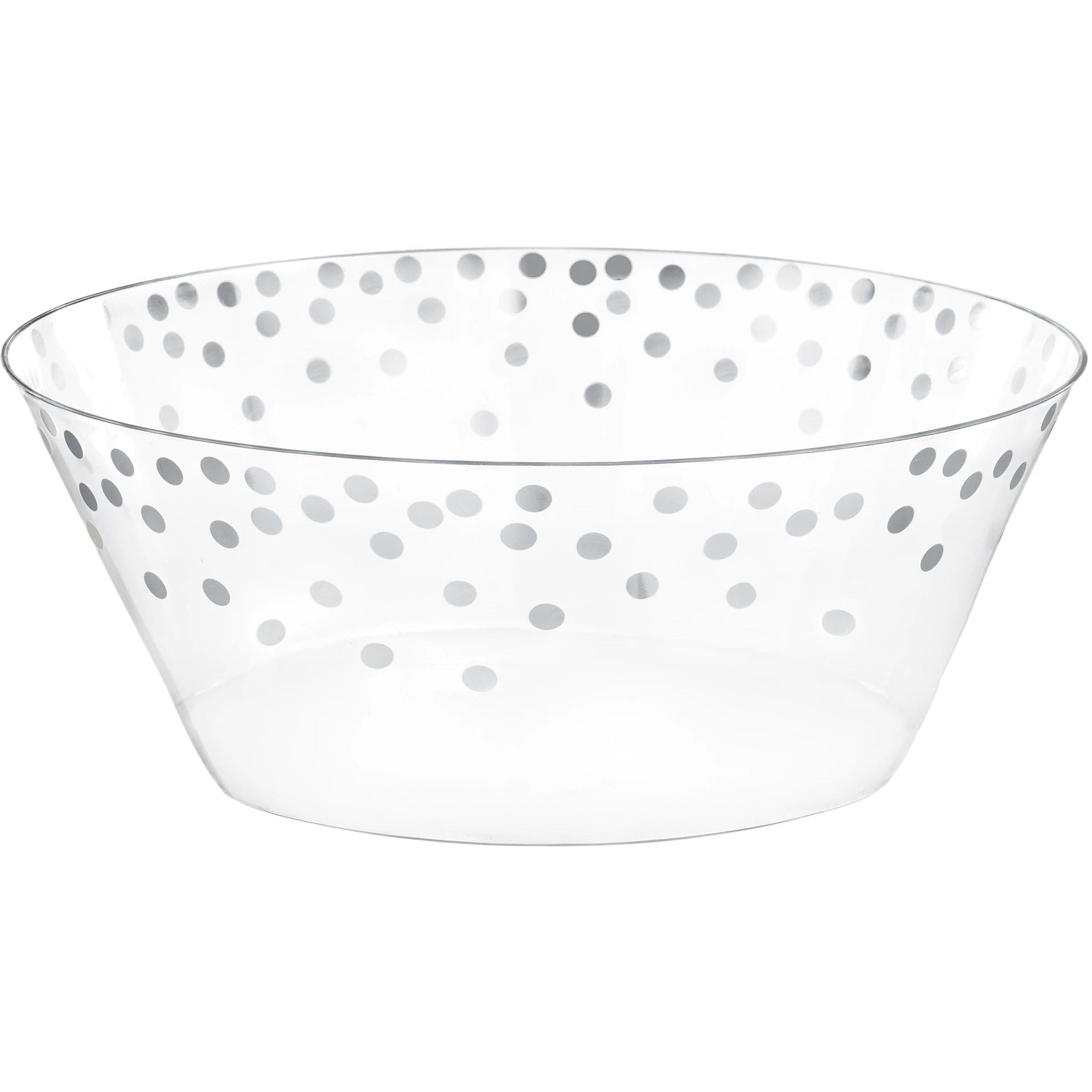 Amscan BASIC Plastic Serving Bowl Small -Silver Dots