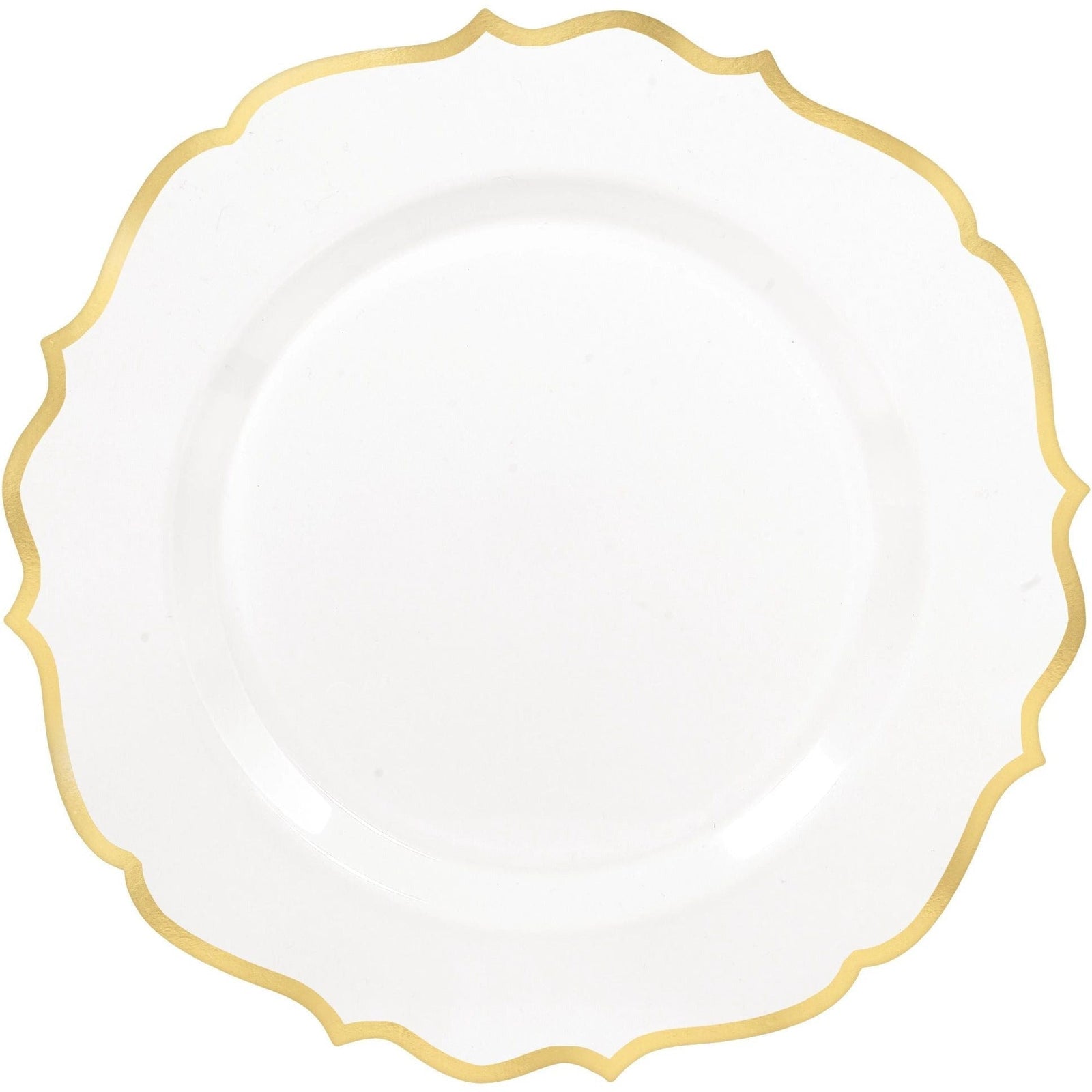 Amscan BASIC Premium 10 1/2" Ornate Plastic Plate w/ Gold Trim