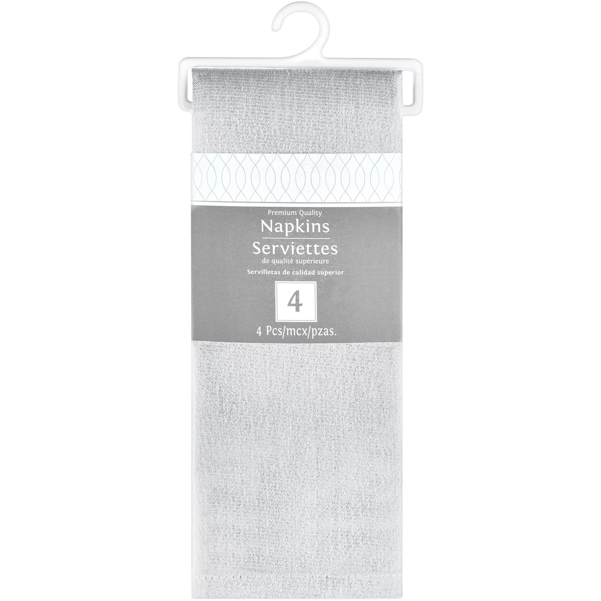 Amscan BASIC Premium Fabric Napkin - Silver