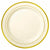 Amscan BASIC Premium Gold Trimmed Plastic Cream Plates