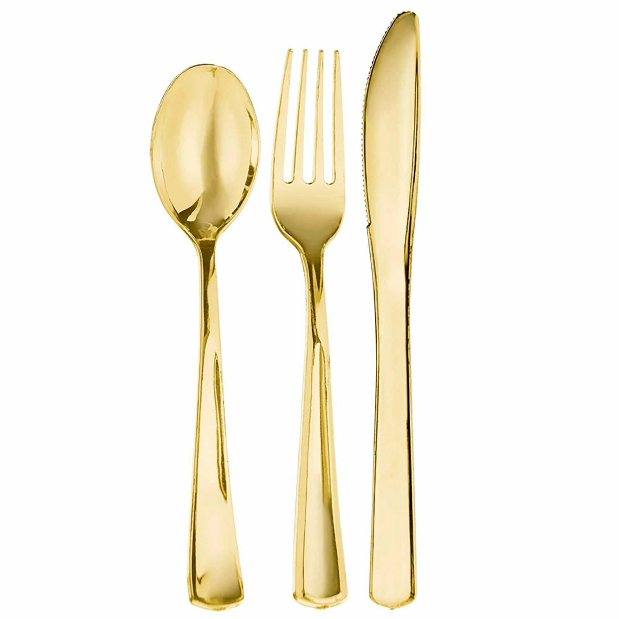 Amscan BASIC Premium Metallic Assorted Cutlery Classic Handle - Gold