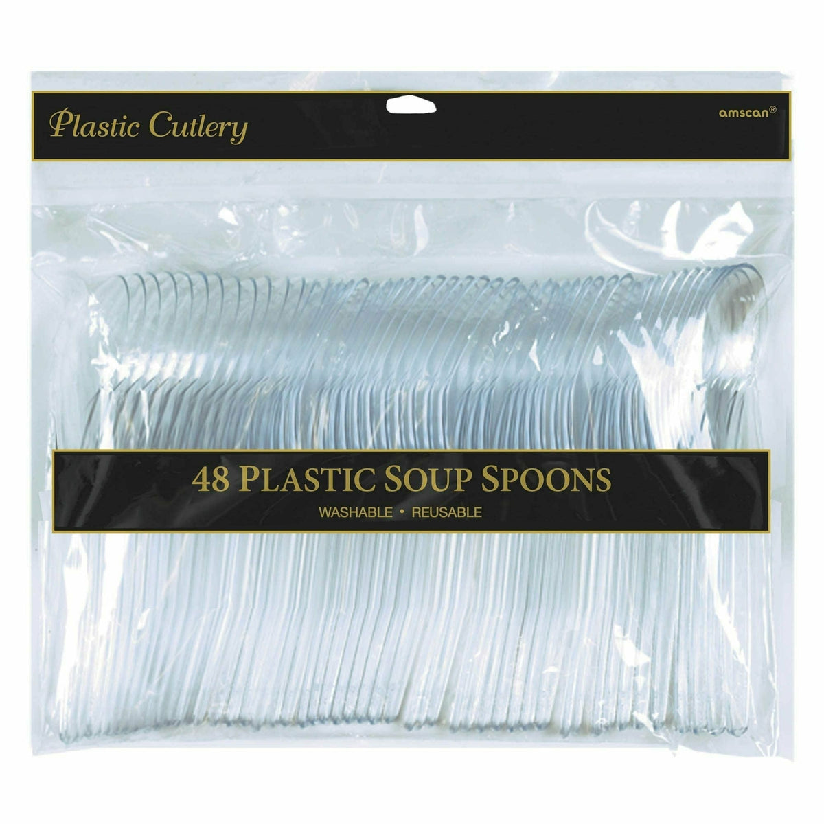 Amscan BASIC PREMIUM PLASTIC SOUP SPOONS 48 CT