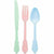 Amscan BASIC Pretty Pastels Ornate Premium Plastic Cutlery Sets 24ct