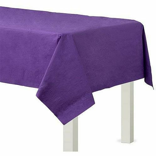 Amscan BASIC Purple 3-Ply Paper Table Cover, 54" x 108"