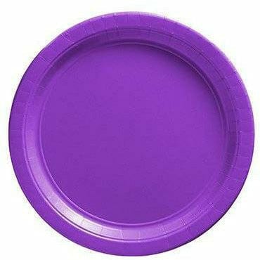 Amscan BASIC Purple Paper Dessert Plates 20ct