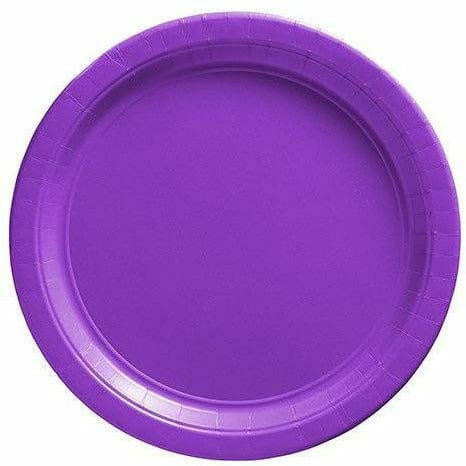 Amscan BASIC Purple Paper Lunch Plates 20ct