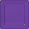Amscan BASIC Purple Premium Plastic Square Dinner Plates 10ct