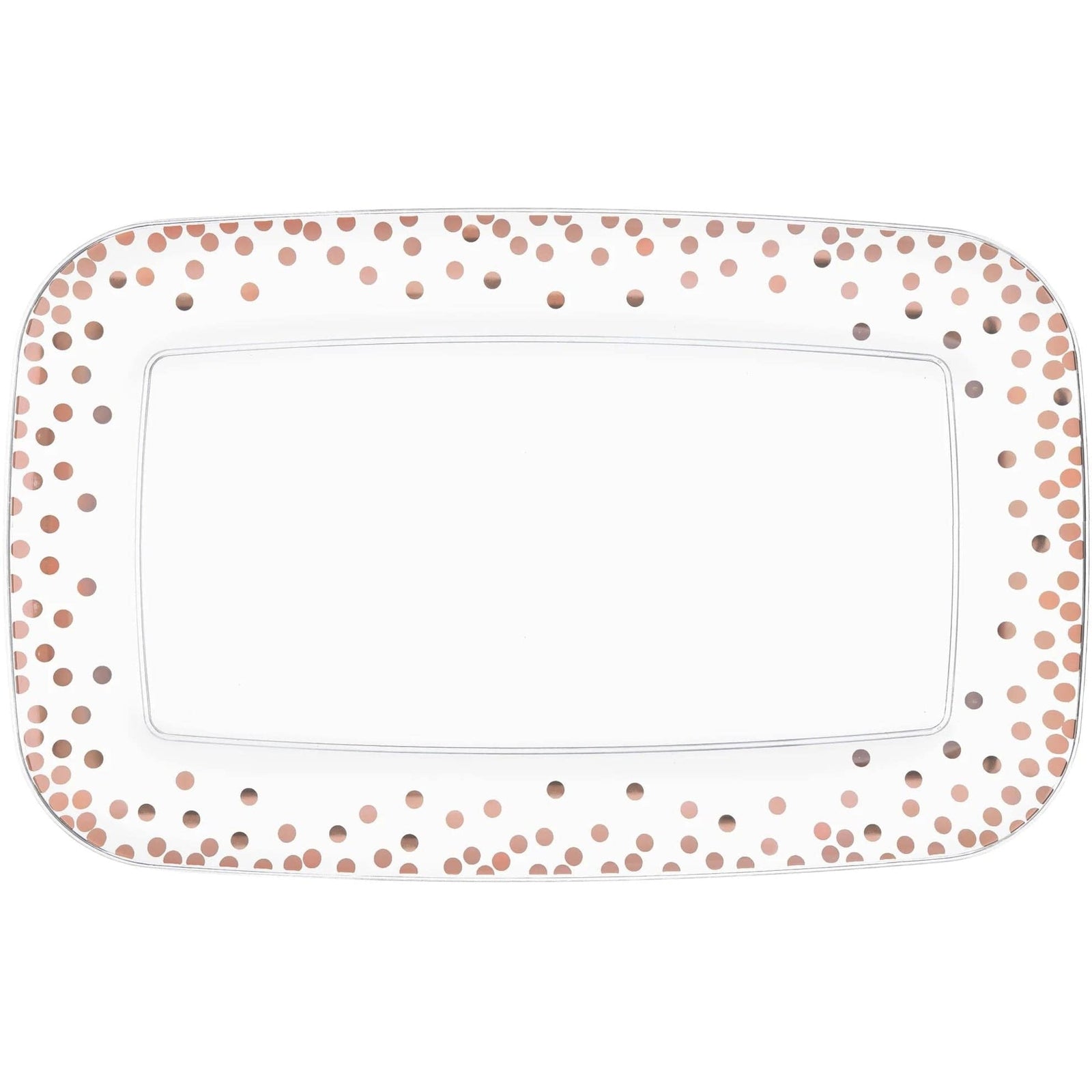 Amscan BASIC Rectangular Tray - Dots Rose Gold