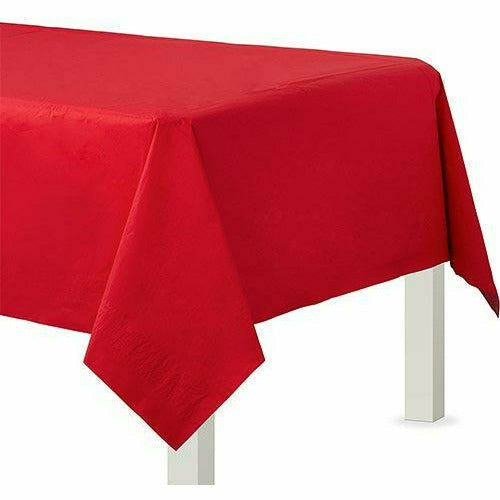 Amscan BASIC Red 3-Ply Paper Table Cover, 54" x 108"
