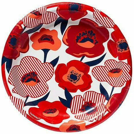 Amscan BASIC Red Poppy Lunch Plates 8ct