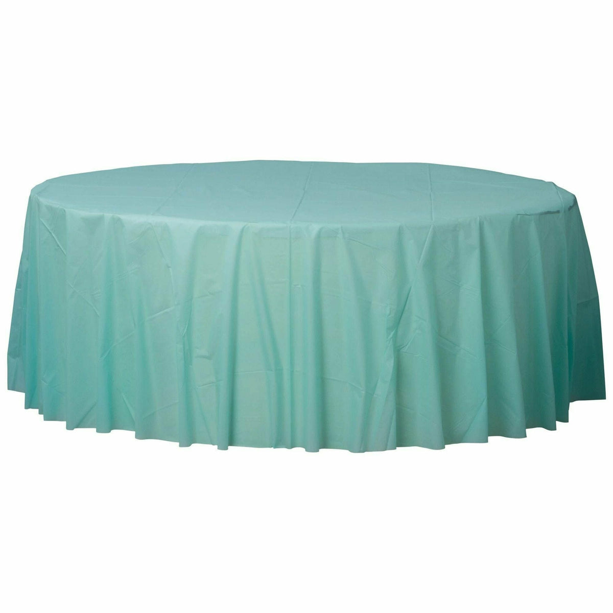 Amscan BASIC Robin&#39;s Egg Blue - 84&quot; Round Plastic Table Cover