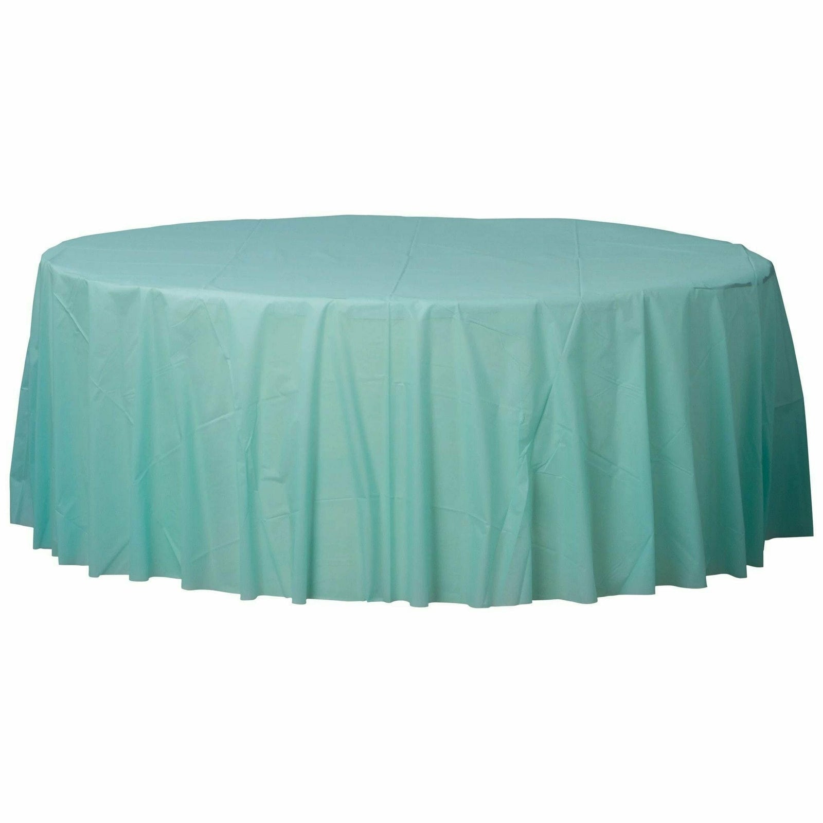 Amscan BASIC Robin's Egg Blue - 84" Round Plastic Table Cover