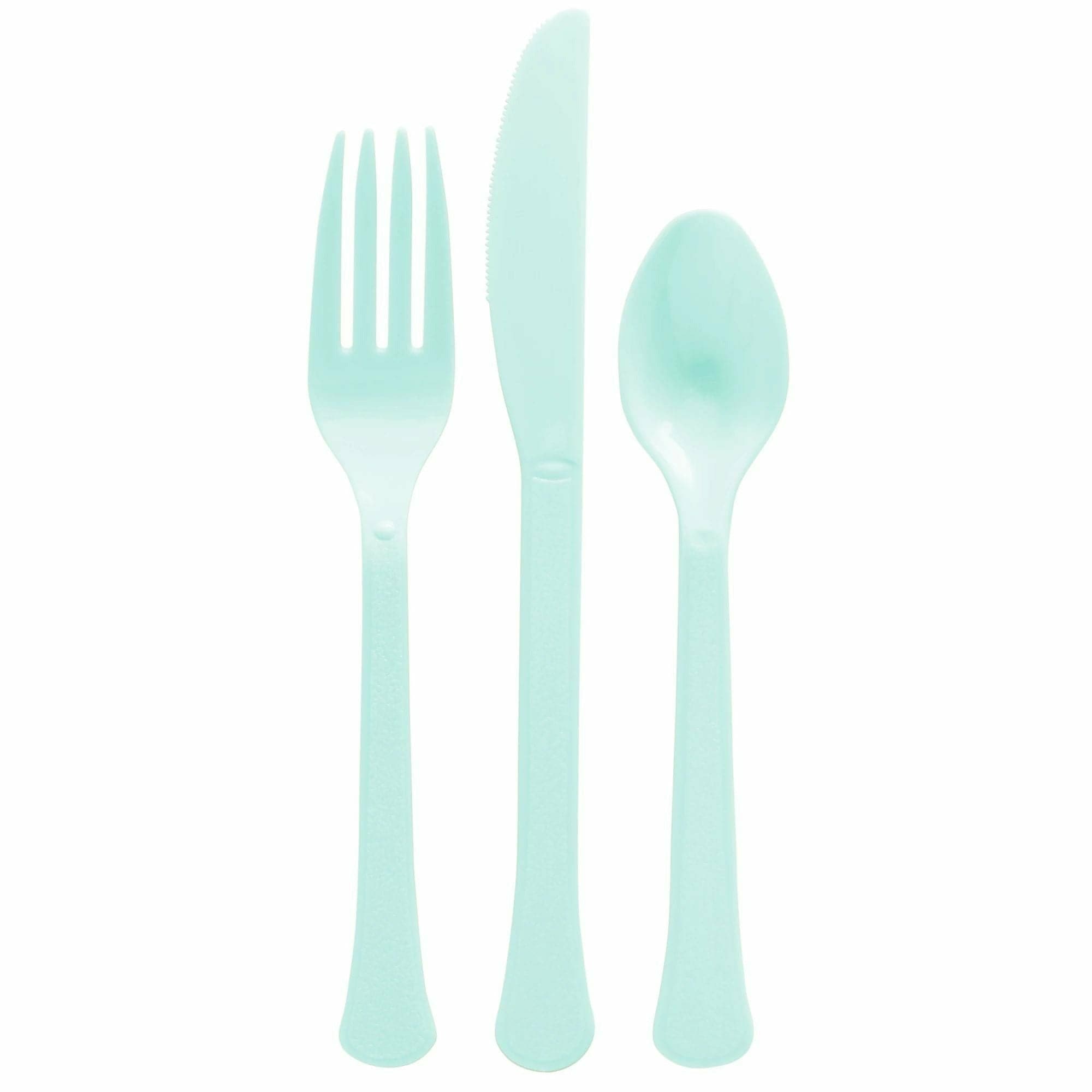 Amscan BASIC Robin's Egg Blue - Boxed, Heavy Weight Cutlery