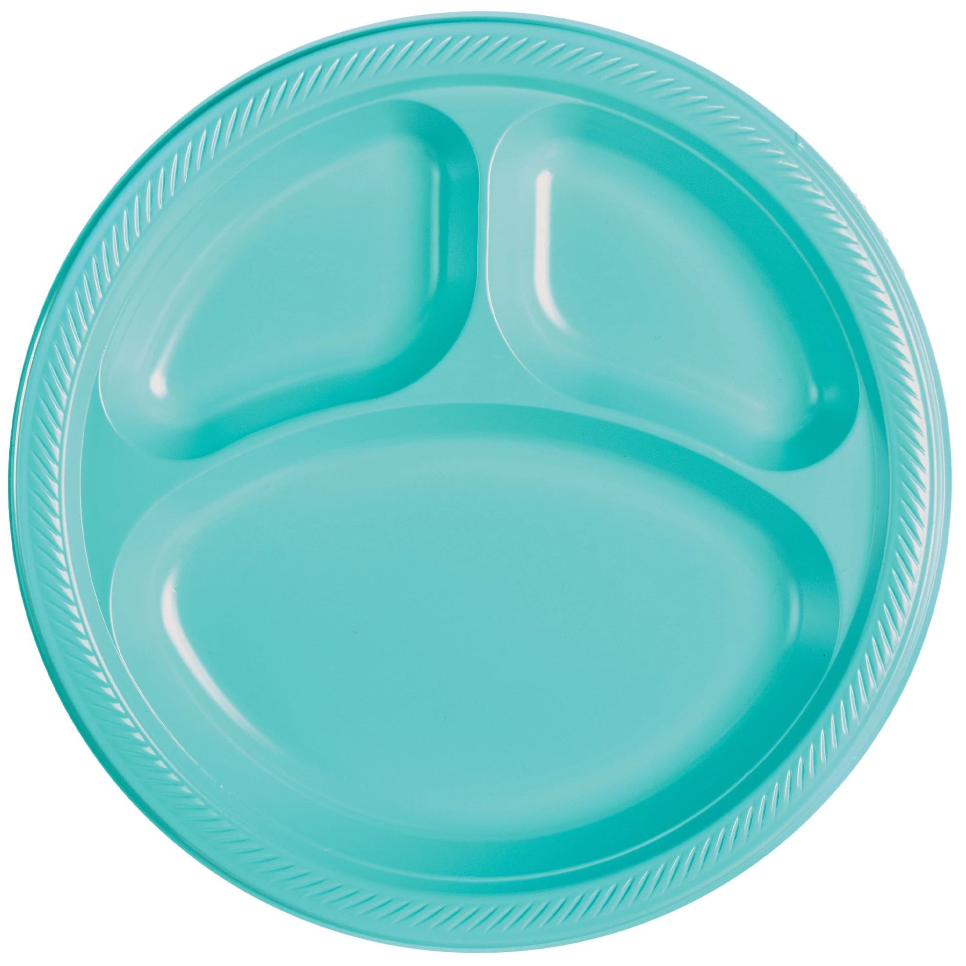 Amscan BASIC Robin's Egg Blue Compartment Plastic Plates