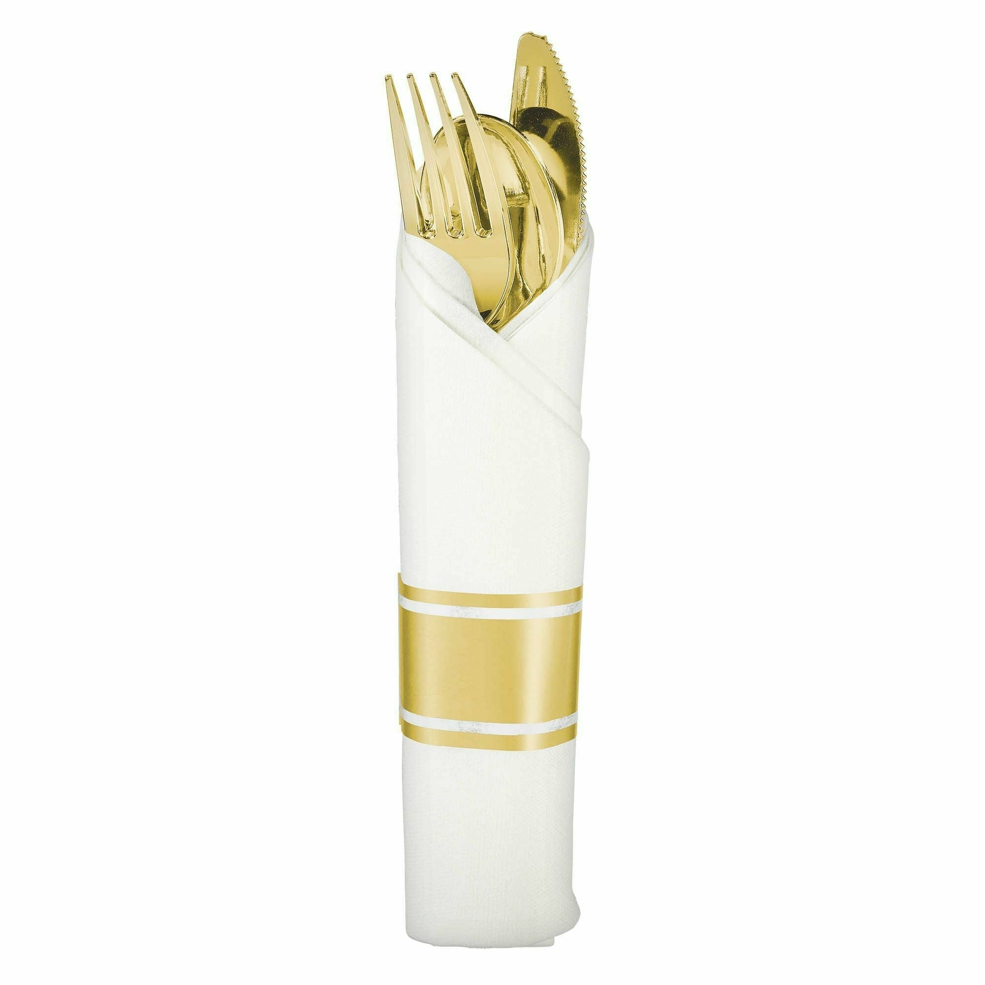 Amscan BASIC Rolled Cutlery - Gold