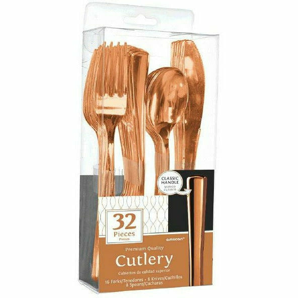 Amscan BASIC ROSE GOLD PREMIUM CUTLERY