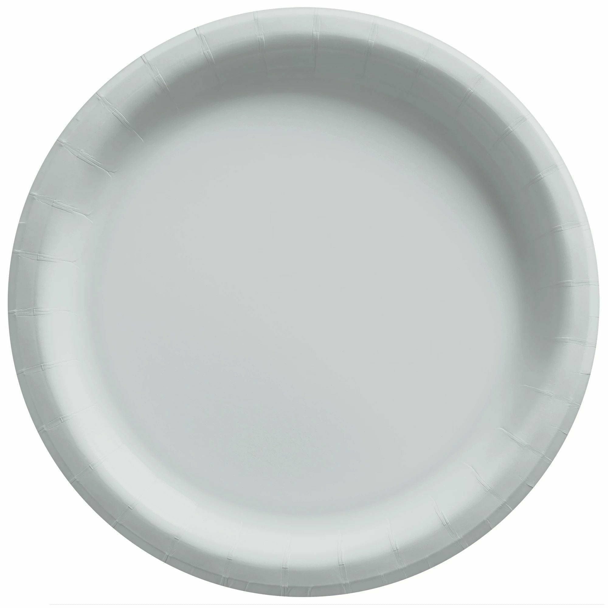 Amscan BASIC Silver - 6 3/4" Round Paper Plates, 20 Ct.