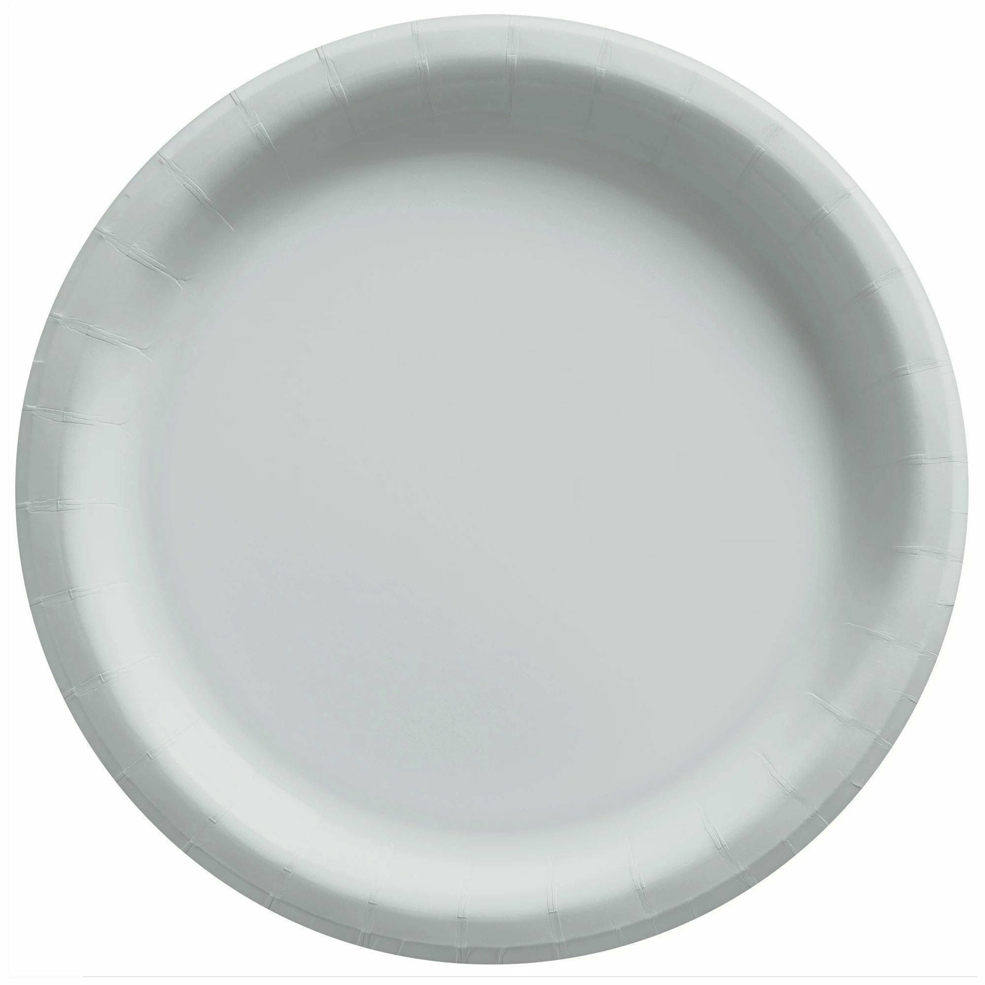 Amscan BASIC Silver - 8 1/2" Round Paper Plates, 20 Ct.