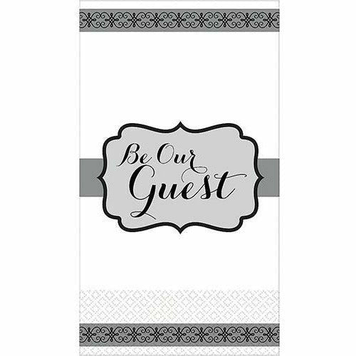 Amscan BASIC Silver Be Our Guest Premium Guest Towels 16ct