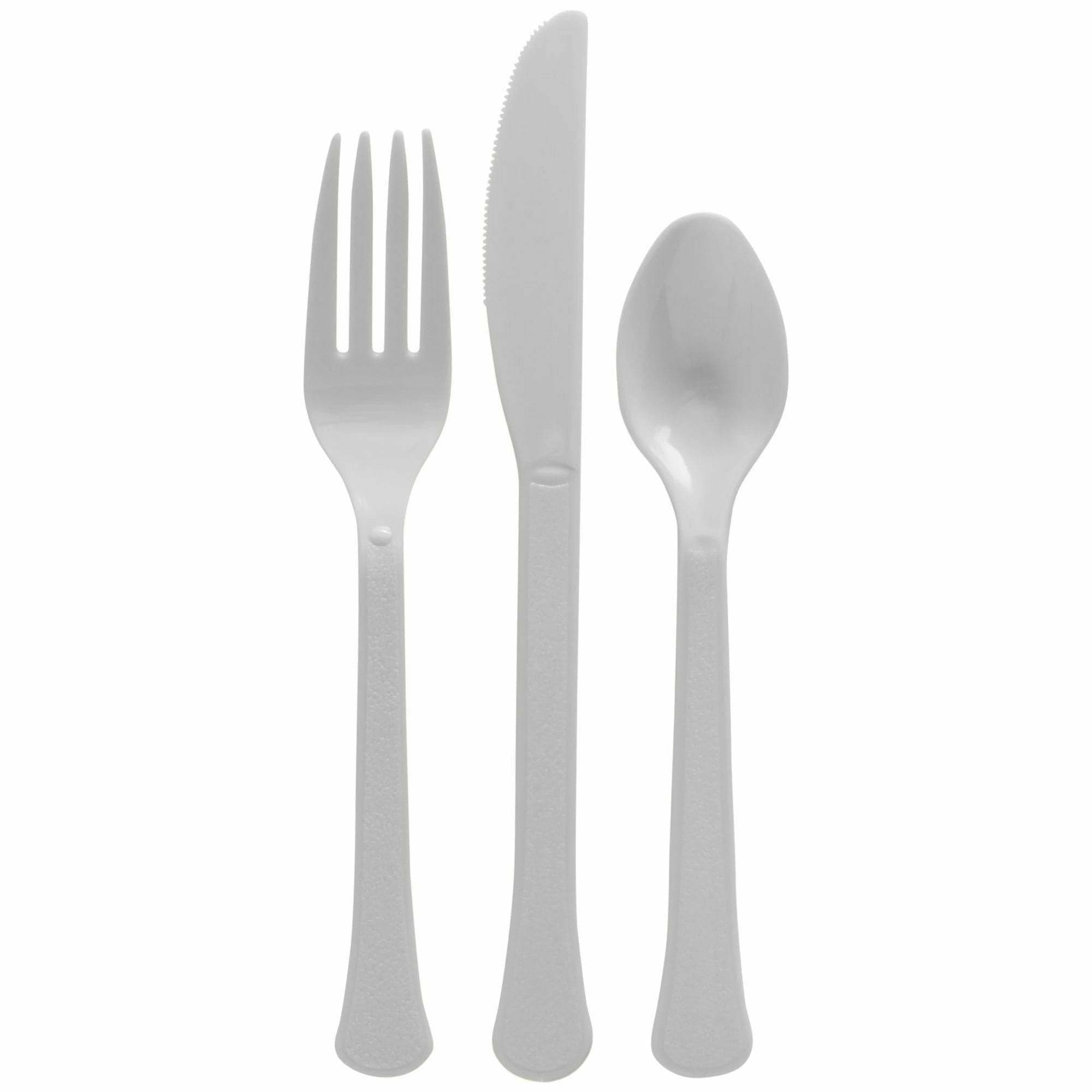 Amscan BASIC Silver - Boxed, Heavy Weight Cutlery Asst., 80 Ct.