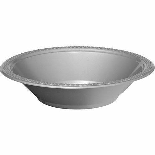 Amscan BASIC Silver Plastic Bowls 20ct