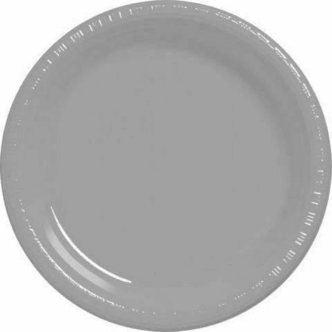 Amscan BASIC Silver Plastic Dessert Plates