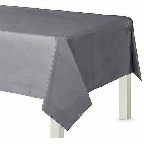 Amscan BASIC Silver Plastic Table Cover 54x108