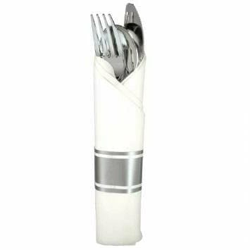 Amscan BASIC SILVER ROLLED CUTLERY