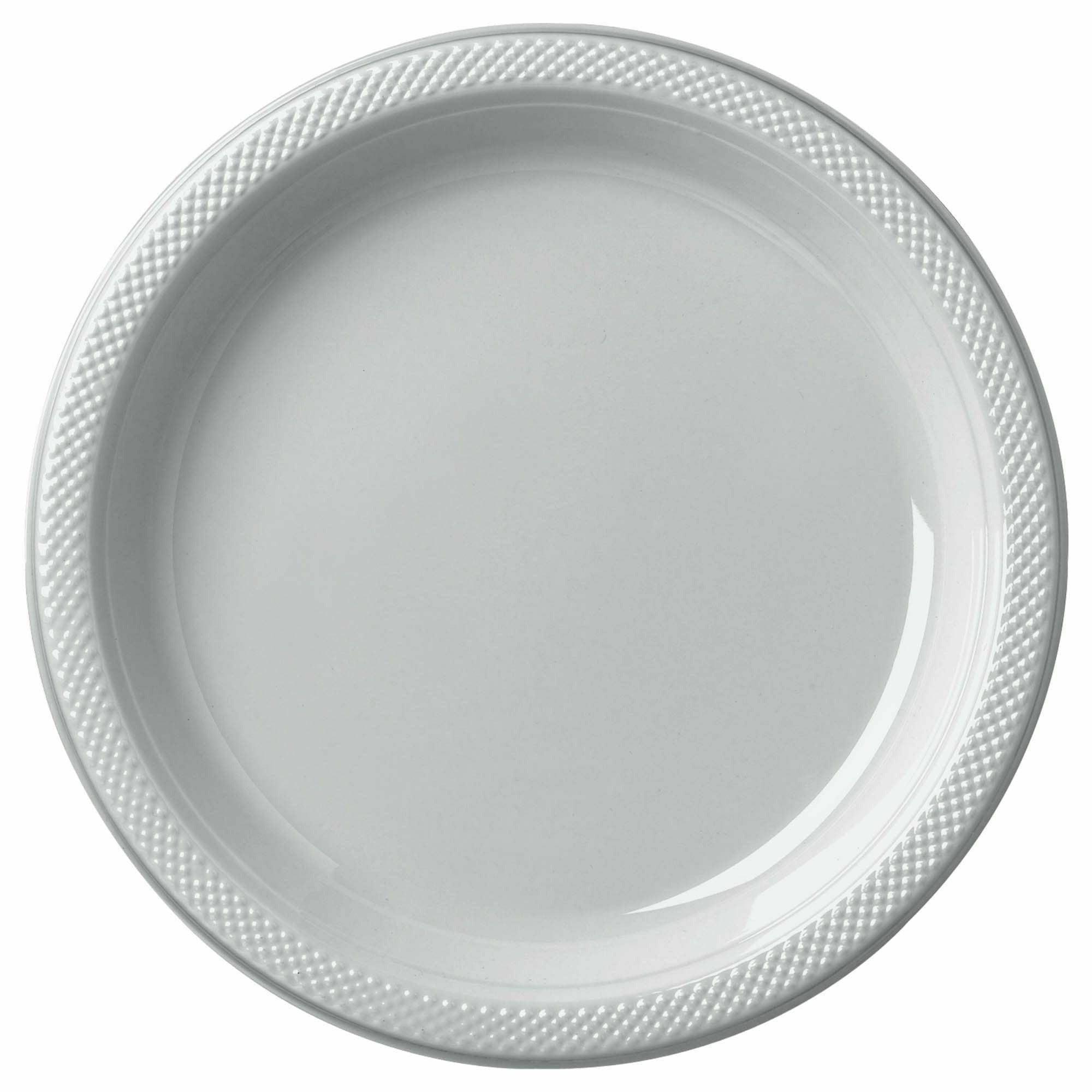 Amscan BASIC Silver Sparkle Plastic Plates