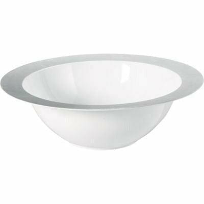 Amscan BASIC Silver Trimmed White Plastic Serving Bowl