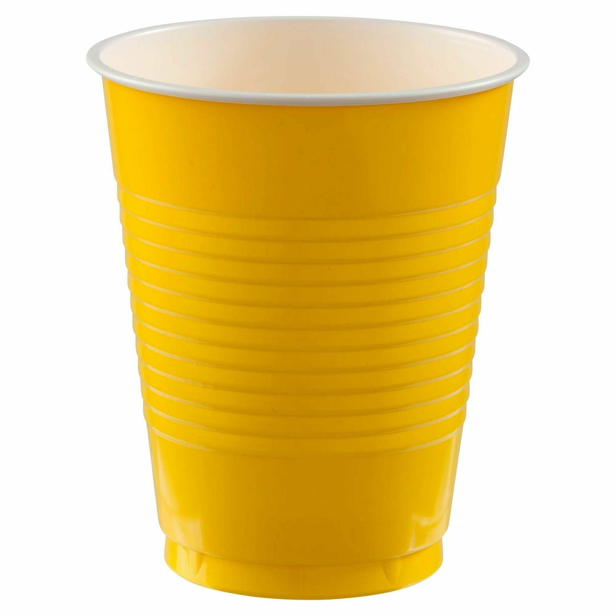 Amscan BASIC Sunshine Yellow - 18 oz. Plastic Cups, 50 Ct.