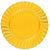 Amscan BASIC Sunshine Yellow Premium Plastic Scalloped Lunch Plates 12ct