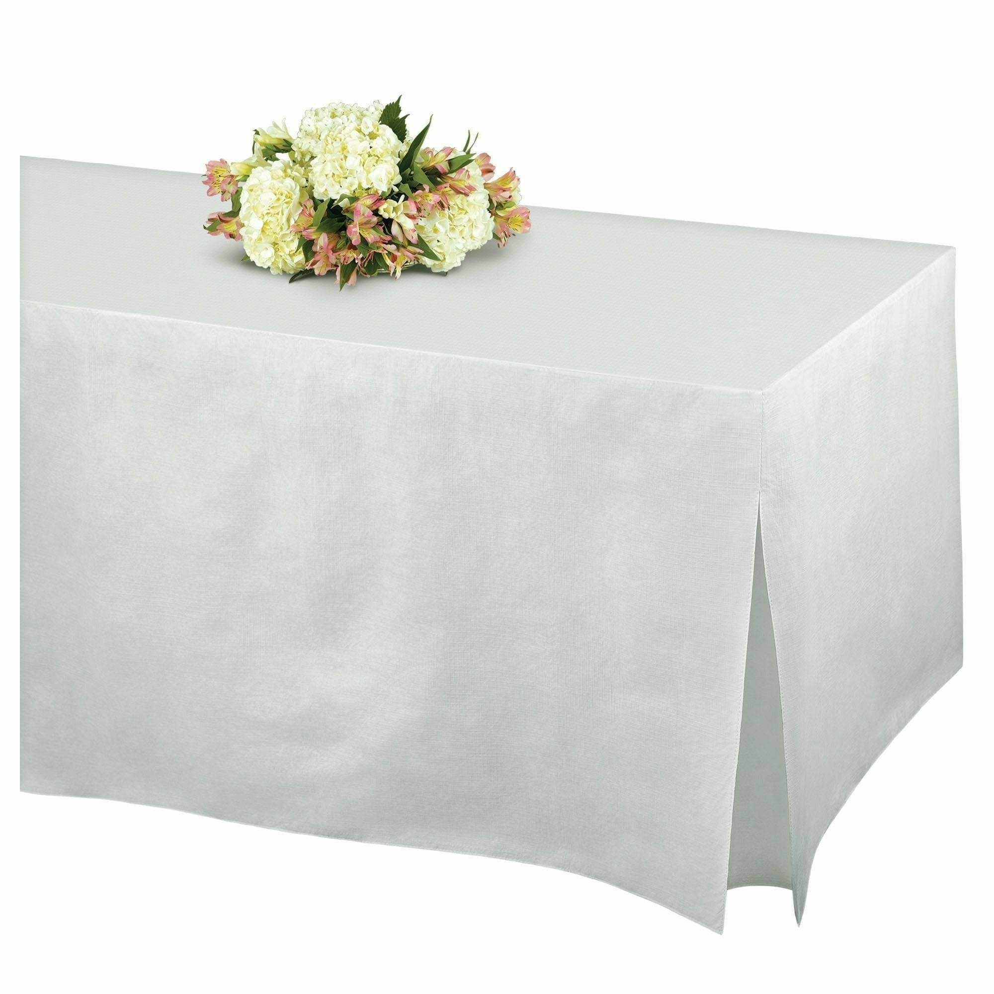 Amscan BASIC Tablefitters™ Flannel-Backed Table Covers White