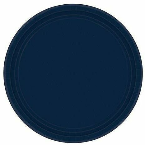 Amscan BASIC True Navy Blue Paper Lunch Plates 20ct