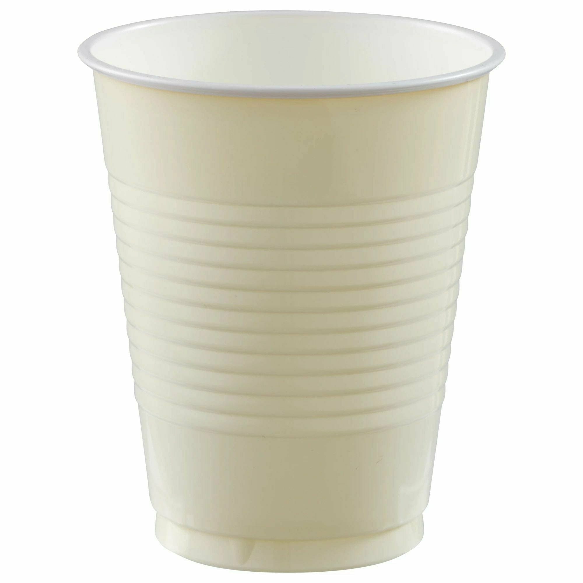 Amscan BASIC Vanilla Cream - 18 oz. Plastic Cups, 50 Ct.