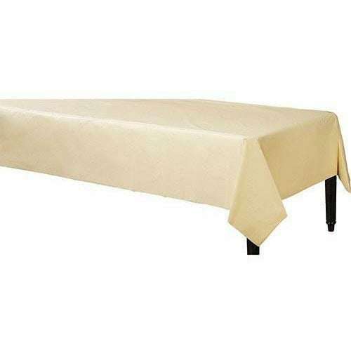 Amscan BASIC Vanilla Cream 3-Ply Paper Table Cover, 54" x 108"