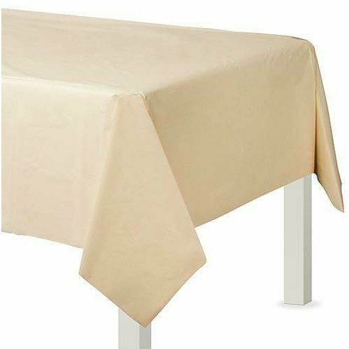 Amscan BASIC Vanilla Cream Plastic Table Cover 54x108