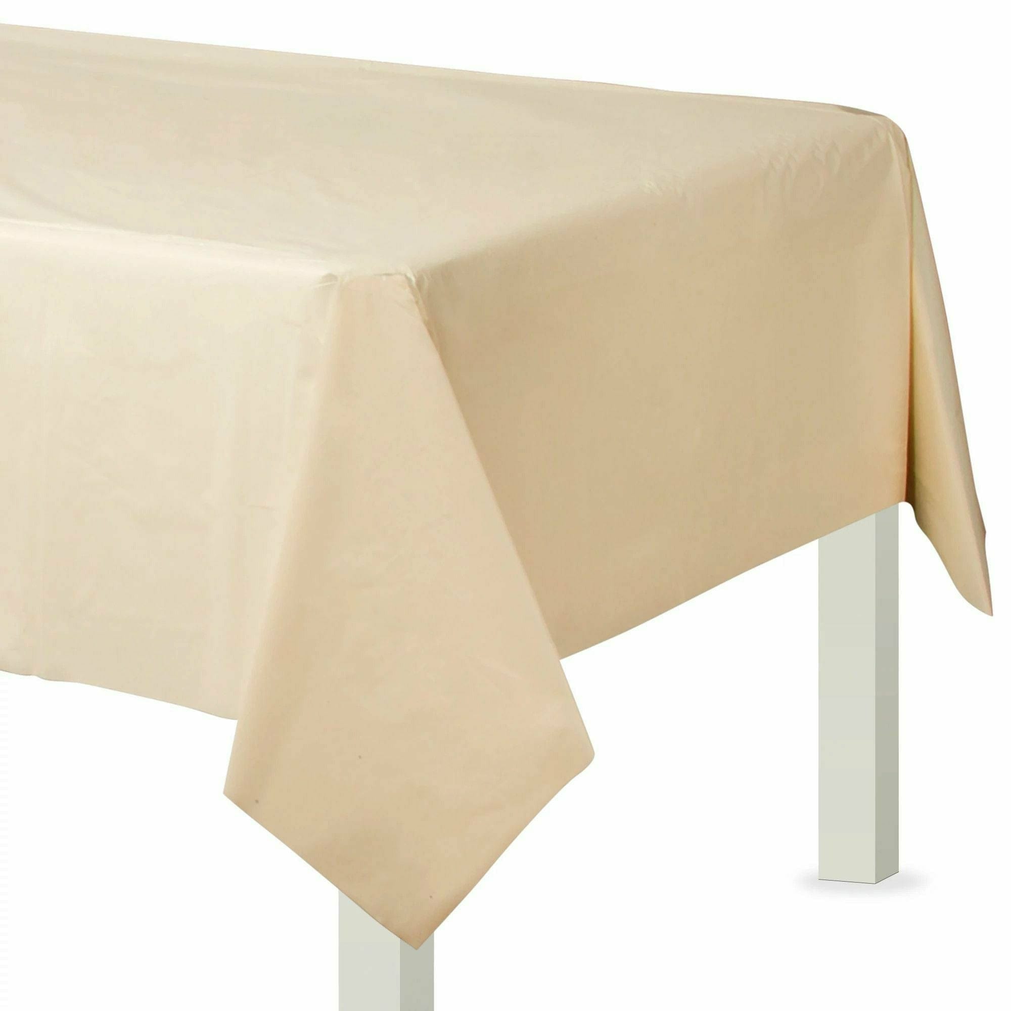 Amscan BASIC Vanilla Creme - Flannel Backed Table Cover