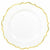 Amscan BASIC White Gold-Trimmed Ornate Premium Plastic Dessert Plates 20ct
