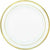 Amscan BASIC White Gold-Trimmed Premium Plastic Dinner Plates 10ct