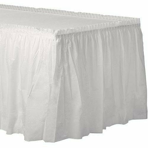 Amscan BASIC White Plastic Table Skirt