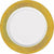 Amscan BASIC White Prismatic Gold Border Premium Plastic Dinner Plates 10ct