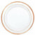 Amscan BASIC White Rose Gold Trimmed Premium Plastic Lunch Plates 20ct