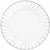 Amscan BASIC White Silver-Trimmed Premium Plastic Scalloped Dinner Plates 10ct