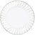 Amscan BASIC White Silver-Trimmed Premium Plastic Scalloped Lunch Plates 20ct