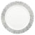 Amscan BASIC White w/Silver Lace Border, Premium Plastic Plates, 10"