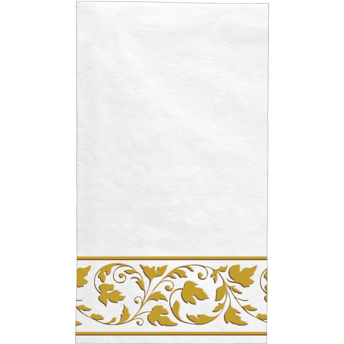 Amscan BASIC White With Gold Trim Premium Quality Guest Towels