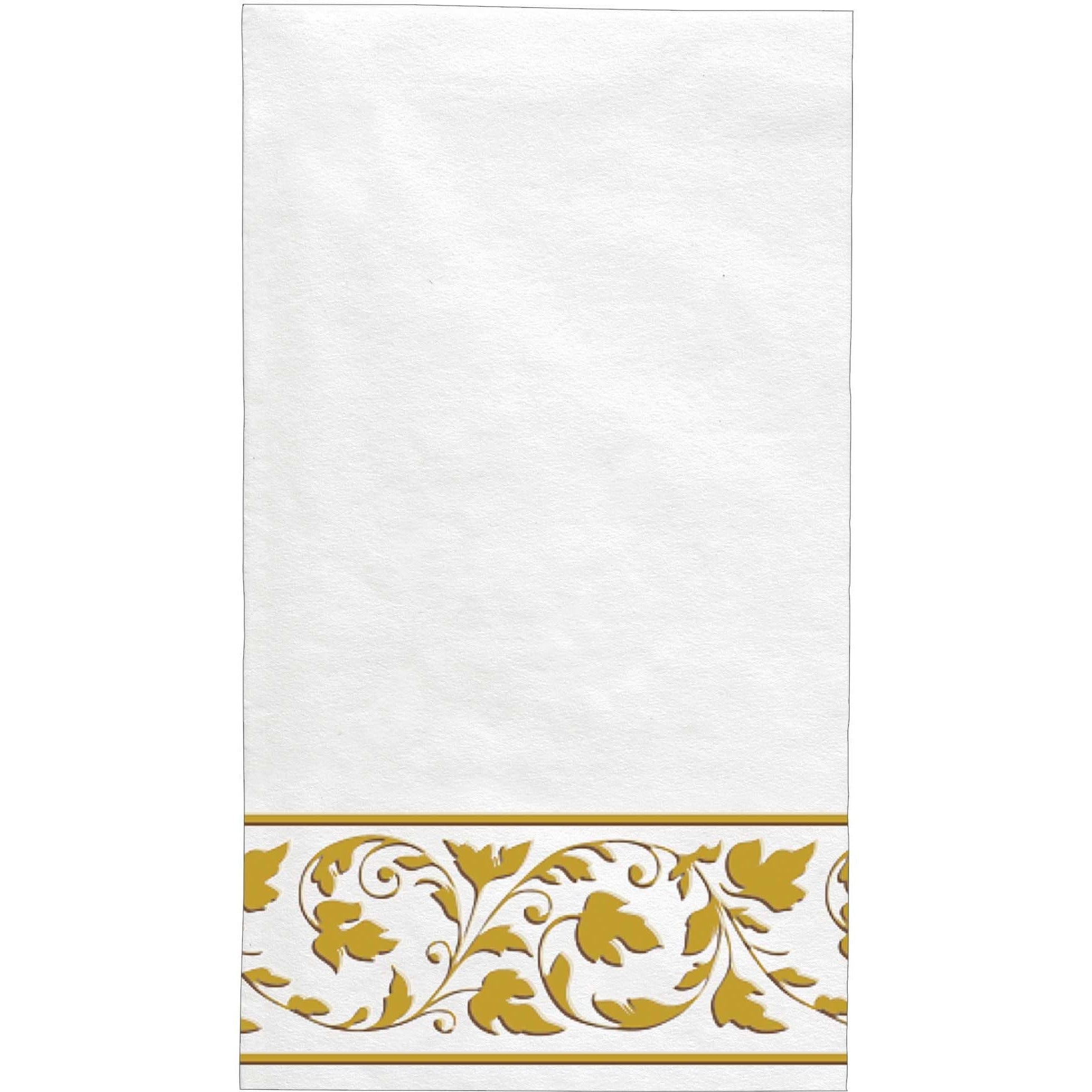 Amscan BASIC White With Gold Trim Premium Quality Guest Towels